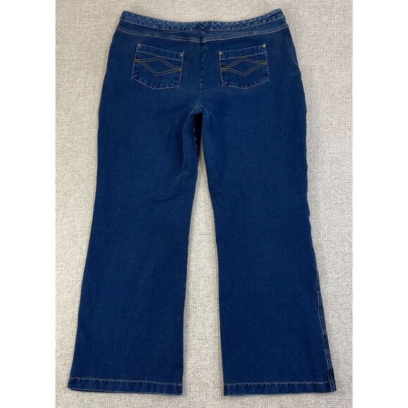 Pajama Jeans Women's Size Large Stretch Pull On Drawstring Blue Dark Wash - Picture 3 of 10